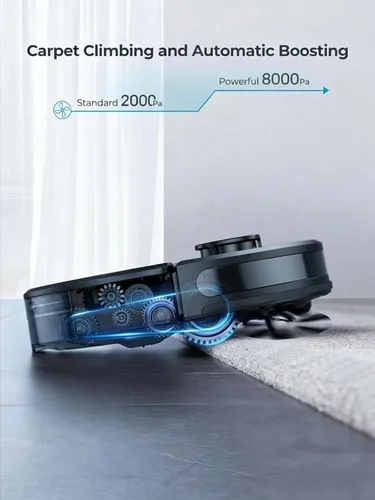 Miniatura 6 de Robot aspirador y trapeador, 5000 Pa - Robot aspirador autovaciante, aspiradora robótica de navegación Lidar con mapeo inteligente, 180 minutos
