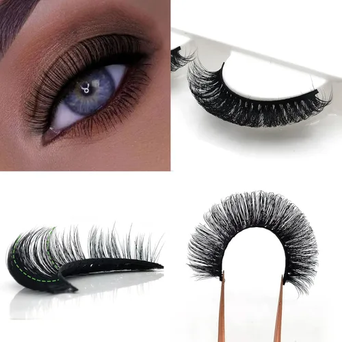 Miniatura 26 de 10 pares de pestañas rusas 3D voluminosas, con curvatura DD, pestañas postizas de visón sintético, pestañas de 19/32 de pulgada que parecen S09