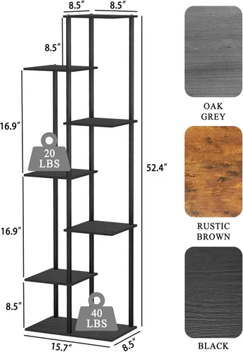 Miniatura 2 de Soporte para plantas de interior de 7 niveles y 8 macetas, estante de madera de metal para plantas, múltiples macetas de esquina para plantas