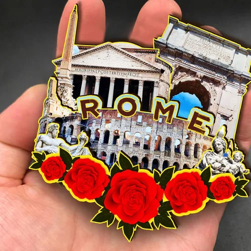 Miniatura 4 de Imán de madera de Roma, Italia, 3D, para nevera, viajes, coleccionables, recuerdos, decoración, artesanías hechas a mano