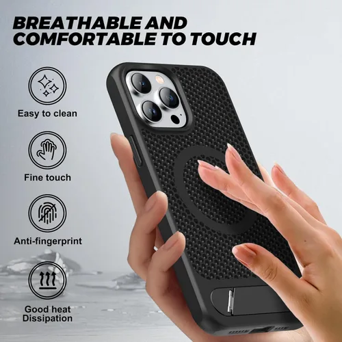Miniatura 6 de Funda magnética de disipación de calor para iPhone 13 Pro Max, para MagSafe, protección contra caídas de enfriamiento, funda con función atril