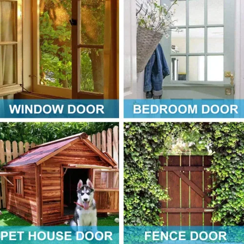 Miniatura 4 de MroMax 5 piezas de cerrojo de puerta con resorte, cierre deslizante de plástico negro con botón de interruptor para puerta, gabinete, accesorios