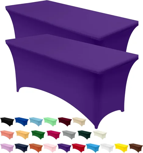 Miniatura 48 de Utopia Kitchen Mantel rectangular de spándex de 4 pies [1 unidad, negro] 200 GSM elástico, ajustado, lavable y resistente a las arrugas, cubierta