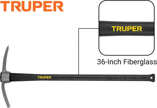 Miniatura 4 de Azadón cortador Truper 31612 2-1/2 libras, mango de madera, 36", Asa de fibra de vidrio