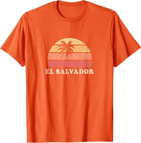 Miniatura 67 de El Salvador Vintage 70s Retro Throwback Design Camiseta, Azul