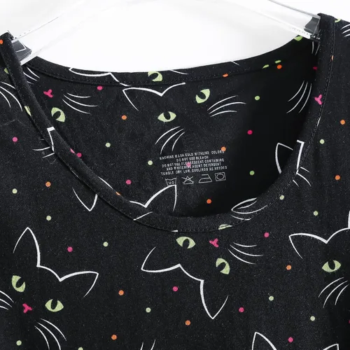 Miniatura 3 de Inadays Camisón de algodón para mujer, ropa de dormir de manga corta, camisón casual con estampado, pijama holgado y cómodo