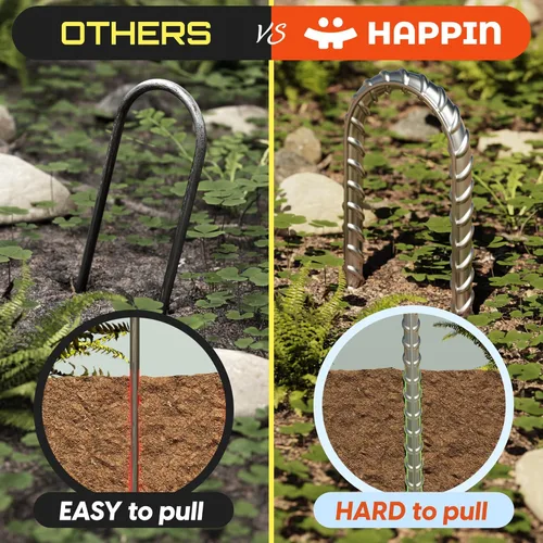 Miniatura 6 de Happin® Anclajes de trampolín de 12 pulgadas, estacas de trampolín, estacas de suelo resistentes, anclajes de tierra atornillados, accesorios