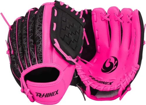 Miniatura 5 de PHINIX Guantes de béisbol para jugar y entrenar de 8.5 a 9 pulgadas Verde sin bola