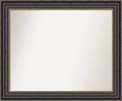 Miniatura 382 de Amanti Art Espejo personalizado, espejo de baño negro puente, espejo de pared o espejo de tocador de baño sobre el fregadero (26 x 26 pulgadas)