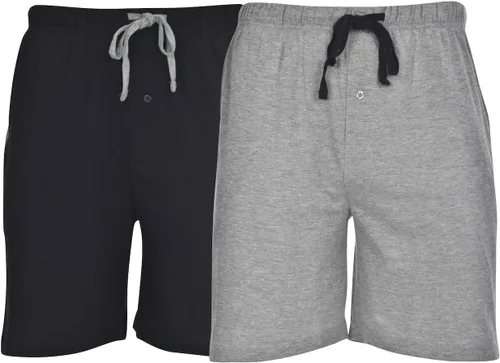 Hanes - Paquete de 2 pantalones cortos de algodón con cordón ajustable y bolsillos para hombre, varios colores y tallas