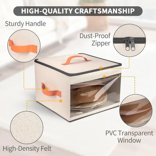 Miniatura 6 de kushon Caja de almacenamiento mejorada para sombreros para mujeres y hombres, bolsa organizadora de cajas de sombreros de armario con tapas a prueba