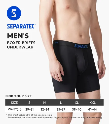 Miniatura 6 de Separatec Ropa interior para hombre con bolsa de bola, cómoda, fresca y fresca, de rayón de bambú, para hombre, estampado elegante, paquete de 3