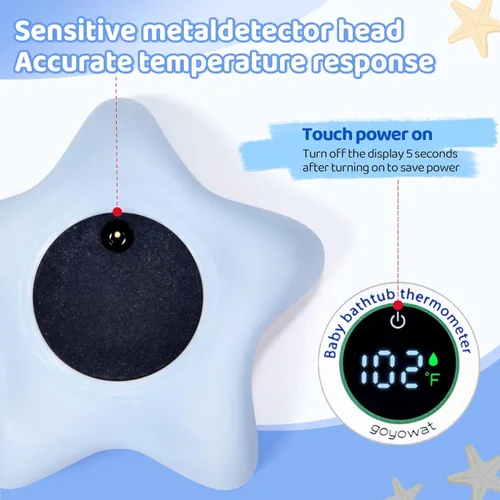Miniatura 6 de Termómetro de baño con pantalla LED y advertencia de temperatura, termómetro digital de temperatura del agua Fahrenheit para habitación, juguetes