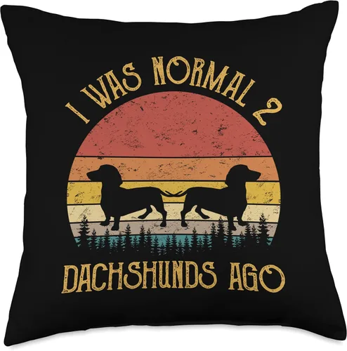 Miniatura 4 de I Was Normal 2 Dachshunds Ago Dachshund Owner Dog Lover Throw Pillow