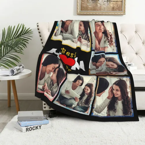 Miniatura 40 de JCETUNO Regalos personalizados de San Valentín para él y ella, mantas personalizadas con foto, mantas de fotos personalizadas, mantas de fotos