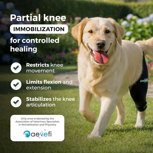Miniatura 2 de Ortocanis Inmovilizador de rodilla para perros con férulas de aluminio - Soporte de pierna trasera derecha para luxación de rótula, lesiones