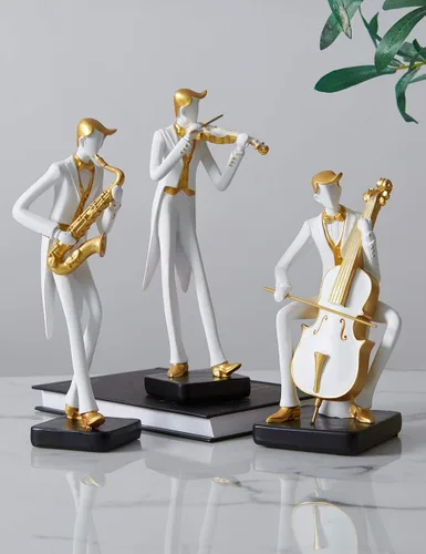 Miniatura 7 de HAUCOZE Estatua de músico, escultura de piano, decoración musical, regalo para amantes de la música, para estudio, sala de estar, oficina, 10