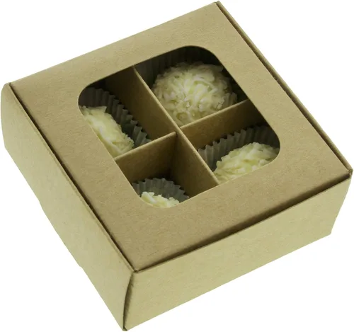 Miniatura 23 de 20 cajas de regalo de papel kraft con ventana y divisores, 6 compartimentos extra pequeños, 5 x 3.5 x 1.57 pulgadas, cajas de dulces vacías