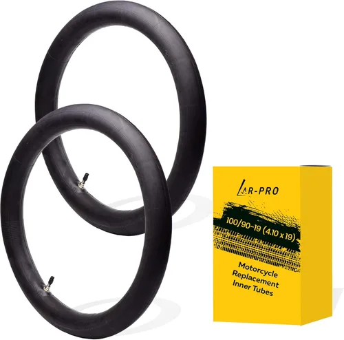 Paquete de 2 tubos interiores de motocicleta 100/90-19 (4.10 x 19), tubos de goma natural para motocross de 19 pulgadas, tubos resistentes a
