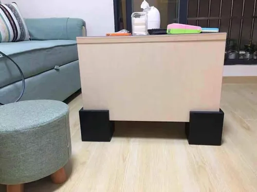 Miniatura 6 de Mysummer Paquete de 4 elevadores cuadrados para muebles, color negro, añade 2 pulgadas de altura al sofá, escritorios, mesas y sillas, crea patas