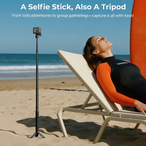 Miniatura 2 de SmallRig Trípode invisible para selfie stick para cámara de acción, poste extensible de 37.4 pulgadas con abrazadera de teléfono para GoPro 13/12