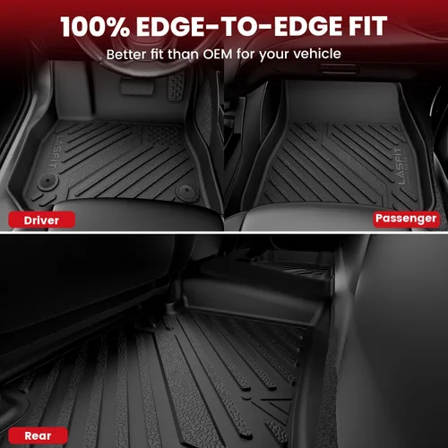 Miniatura 2 de LASFIT Alfombrillas para Honda Civic Sedan 2012 2013 2014 2015, Revestimiento de Piso de TPE para Todo Clima con Ajuste Personalizado, 1ª y 2ª Fila