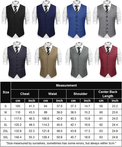 Miniatura 6 de COOFANDY Chaleco de traje de negocios para hombre, ajustado, para boda, fiesta, cena