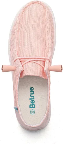Miniatura 8 de Betrue Zapatos náuticos ligeros para mujer, mocasines informales, zapatos de cubierta sin cordones, tenis de lona transpirables