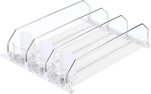 Miniatura 9 de uxcell Organizador de latas de soda para refrigerador, organizador de bebidas autoempujable para refrigerador, dispensador de bebidas ajustable