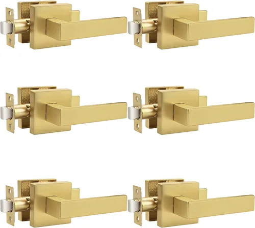 Miniatura 49 de Probrico Paquete de 4 manijas de puerta simuladas en negro mate, manijas interiores que no giran, manijas reversibles resistentes para interiores