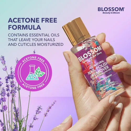 Miniatura 4 de Blossom Hidratante, hidratante, fortalecedor, aceite perfumado para cutículas + todo natural orgánico a base de plantas, removedor de esmalte