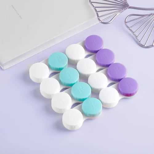 Miniatura 6 de 12 fundas para lentes de contacto, caja para lentes de contacto, contenedor de soporte para ojos izquierdos/derechos, kit de almacenamiento