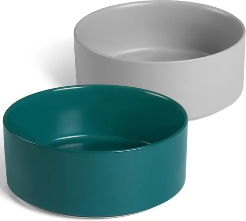 Miniatura 9 de Cuencos Grandes para Perros, Cuenco Antideslizante de Cerámica Pesada para Comida y Agua de Perros con Base de Silicona, Cuenco de Alimentación