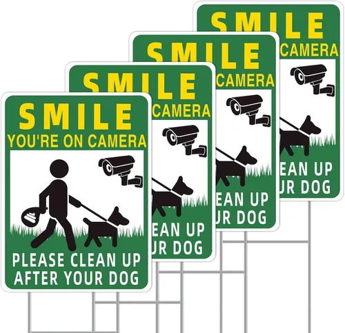 Miniatura 13 de Señales de cuidado con el perro, paquete de 2 carteles de 33x25 cm doble cara, plástico corrugado, estacas de metal en H, señales de perro