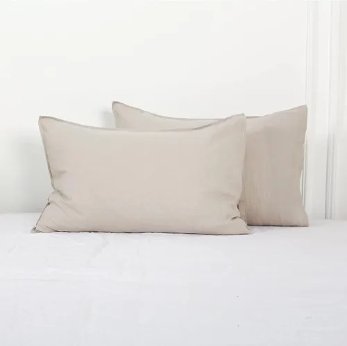 Miniatura 35 de Simple&Opulence - Juego de sábanas de lino 100% lavado, estilo básico, 4 piezas (1 sábana encimera y 1 sábana bajera y 2 fundas de almohada), lino
