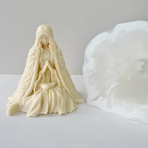 Miniatura 2 de Moldes de vela de silicona, 2 moldes de vela de bruja de mago de Halloween para hacer velas de cera, fabricación de jabón, fundición de resina