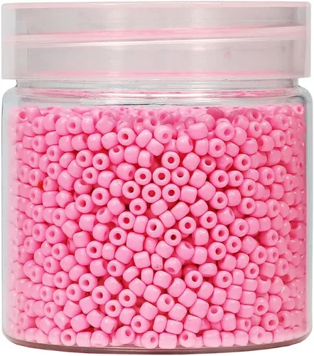 Miniatura 19 de Cuentas de semillas sueltas de color negro opaco, alrededor de 4000 piezas en caja 8/0 de vidrio para hacer joyas, agujero de 0.028 in (negro)