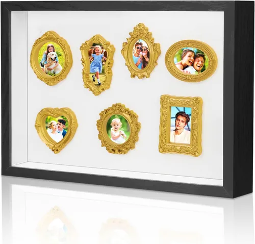 Miniatura 13 de ZEEYUAN Caja de archivo de aventura de viaje de 12 x 12 pulgadas, regalo para papá, regalo de esposa, hija e hijo, caja de sombra de memoria