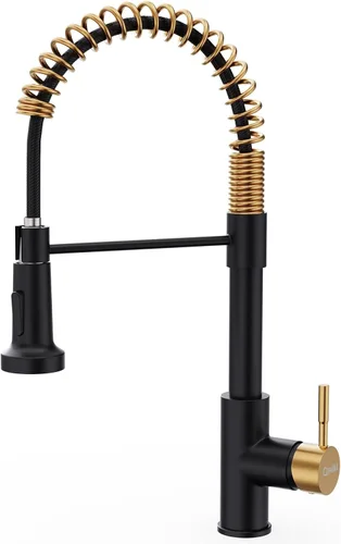 Miniatura 19 de GIMILI Grifo de cocina con pulverizador desplegable orificio único grifo de fregadero de acero inoxidable, adecuado para granjas, RV, lavandería