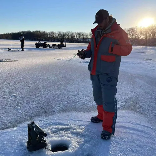 Miniatura 6 de Nordic Legend Aurora Series Traje de pesca en hielo, baberos y chaqueta aislados, equipo impermeable para pesca en hielo y motos de nieve