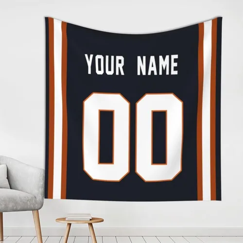 Miniatura 25 de Tapiz personalizado de fútbol americano personalizado con cualquier nombre, tapiz de 59 x 59 pulgadas, para colgar en la pared, gimnasio, deportes