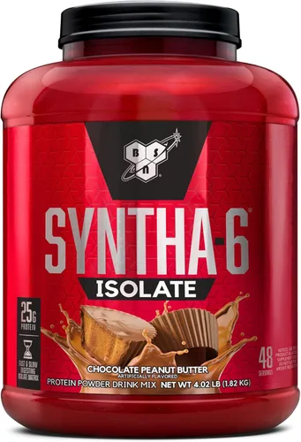 BSN SYNTHA-6 - Proteína aislada en polvo, proteína de mantequilla de maní en polvo con aislado de proteína de suero, aislado de proteína de leche,