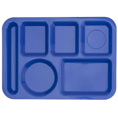 Miniatura 29 de G.E.T. Bandeja escolar para cafetería con 6 compartimentos, para zurdos, 10 x 14 pulgadas, verde bosque (paquete de 4)