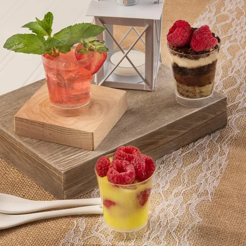 Miniatura 4 de Mini tazas de postre de 2 onzas, 96 unidades, vasos redondos de plástico transparente para fiestas, cuencos de postre pequeños de plástico, tazas