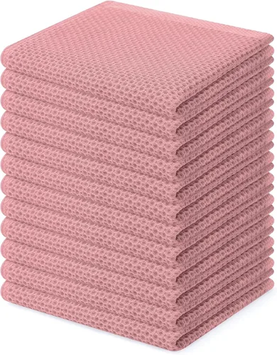 Miniatura 122 de Homaxy Paños de cocina de 100% algodón con tejido de gofre, ultra suaves, absorbentes, de secado rápido, 12 x 12 pulgadas, paquete de 6, amarillo