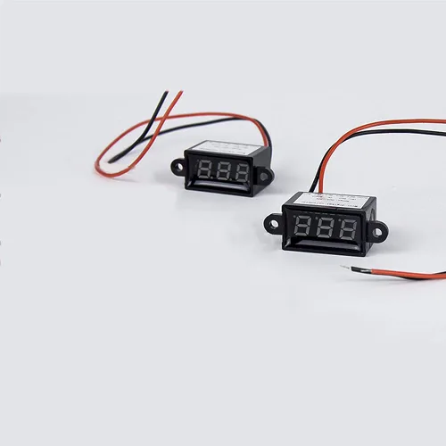 Miniatura 3 de Taidacent Mini 2 cables 0.28 DC Voltímetro DC2.5-30V Batería pequeña motocicleta medidor de voltaje con protección de conexión inversa