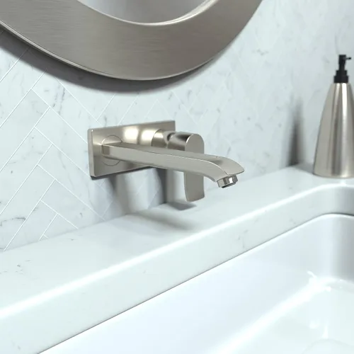 Miniatura 2 de hansgrohe Metris 31086821 - Grifo para lavabo de baño de 5 pulgadas de alto, fácil de instalar, 1 manija y 2 5 pulgadas de alto, níquel cepillado