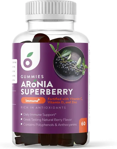 Aronia SuperBerry - Gomitas de apoyo inmunológico diario, ricas en antioxidantes, mejor que la baya del saúco, gran sabor a bayas naturales, 60