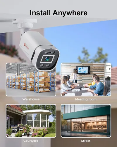 Miniatura 7 de 8 canales H.265+ 3K Lite sistema de cámara de seguridad CCTV con cable con detección de humanos y vehículos, 4 cámaras de vigilancia IP68 5MP