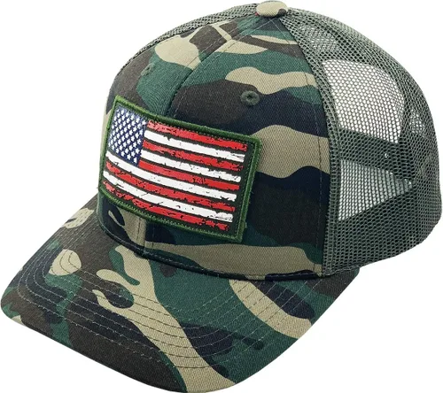 Miniatura 194 de KBETHOS Tactical Operator Collection USA Fishing Mesh Ballcap Flag Patch America Outdoors Trucker Baseball Cap